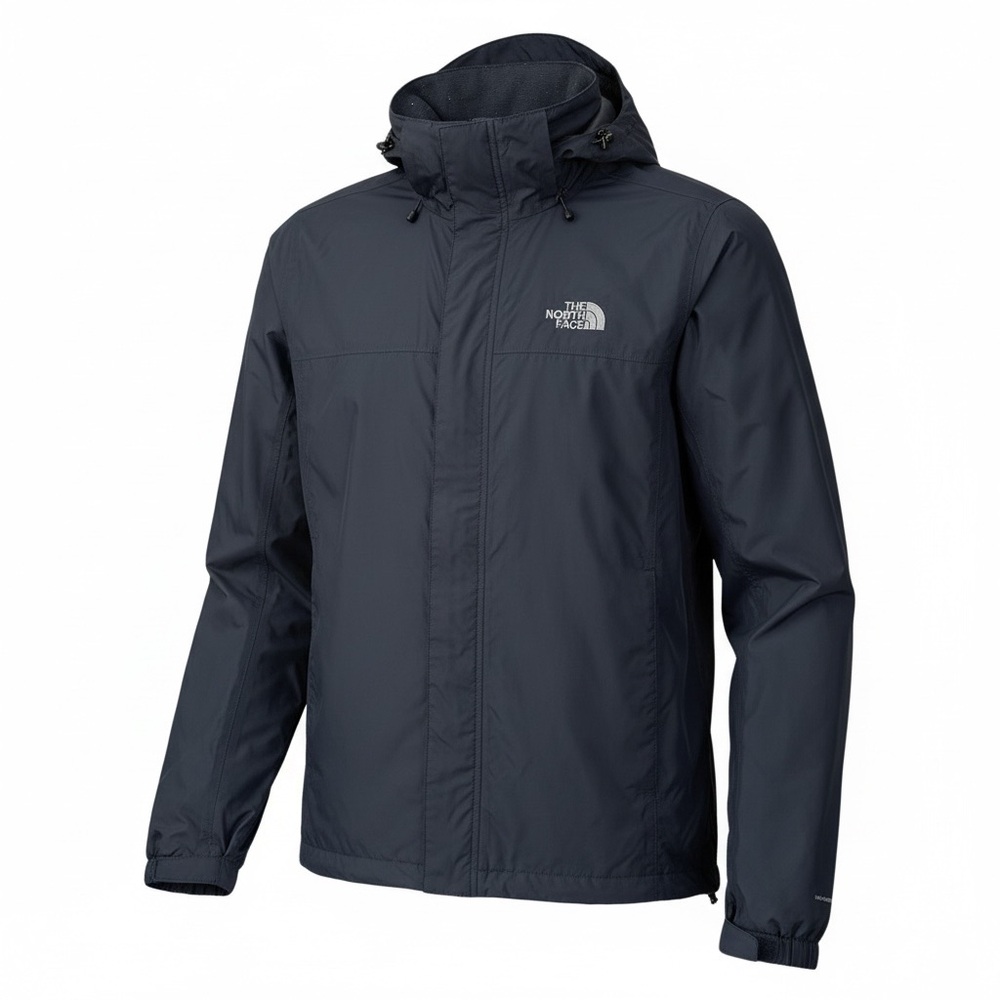 The North Face Men's Black Rain Jacket Medium Good Condition Dark Navy